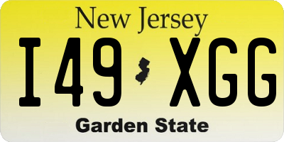 NJ license plate I49XGG