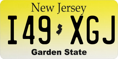 NJ license plate I49XGJ