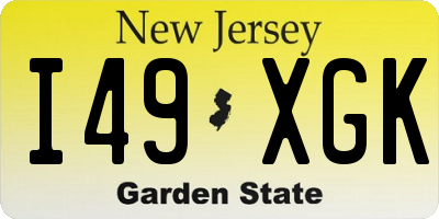 NJ license plate I49XGK