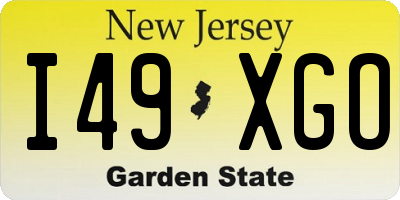 NJ license plate I49XGO