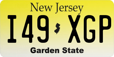 NJ license plate I49XGP