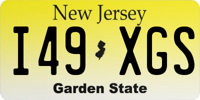 NJ license plate I49XGS