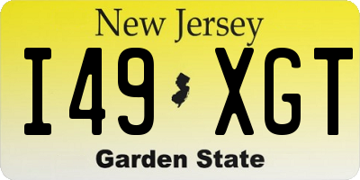NJ license plate I49XGT
