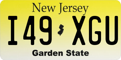 NJ license plate I49XGU