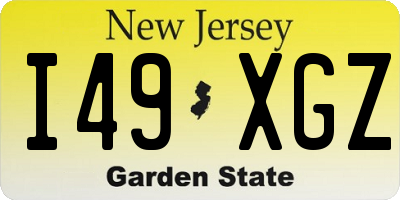 NJ license plate I49XGZ