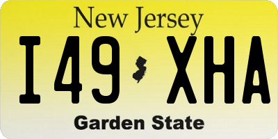 NJ license plate I49XHA