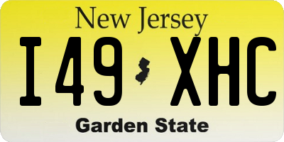 NJ license plate I49XHC