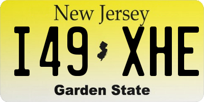 NJ license plate I49XHE