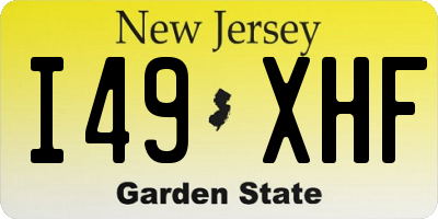 NJ license plate I49XHF