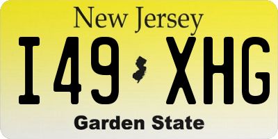 NJ license plate I49XHG