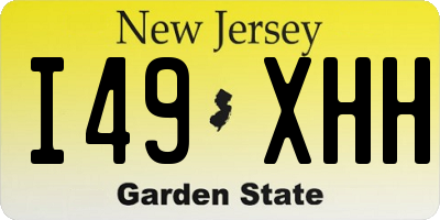 NJ license plate I49XHH