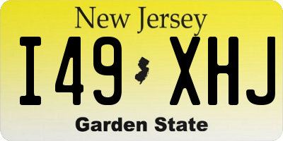 NJ license plate I49XHJ
