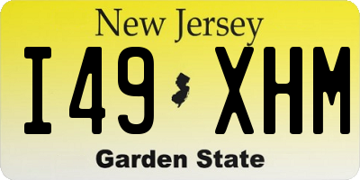 NJ license plate I49XHM