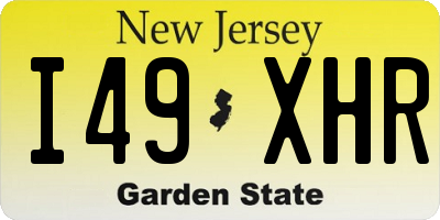 NJ license plate I49XHR