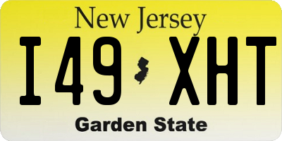 NJ license plate I49XHT
