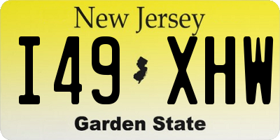 NJ license plate I49XHW