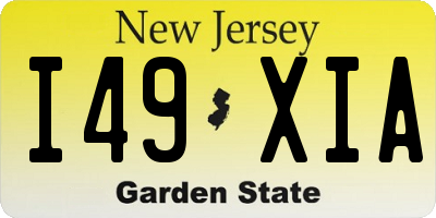 NJ license plate I49XIA
