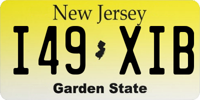 NJ license plate I49XIB