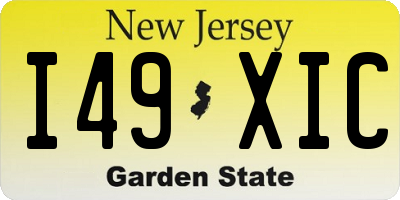NJ license plate I49XIC