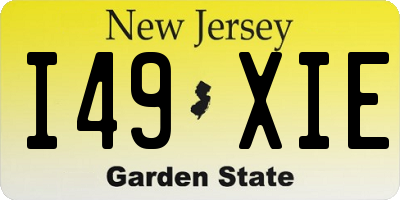 NJ license plate I49XIE