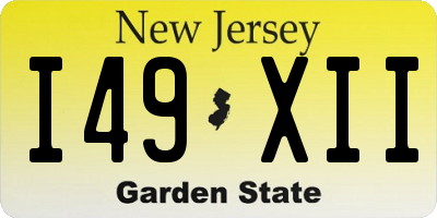 NJ license plate I49XII