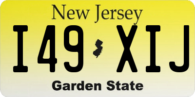 NJ license plate I49XIJ