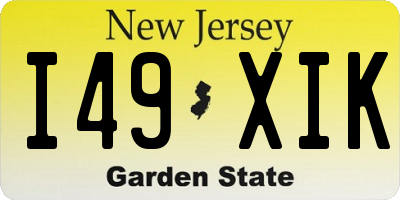 NJ license plate I49XIK