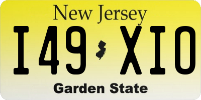 NJ license plate I49XIO