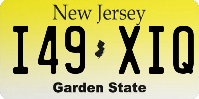 NJ license plate I49XIQ