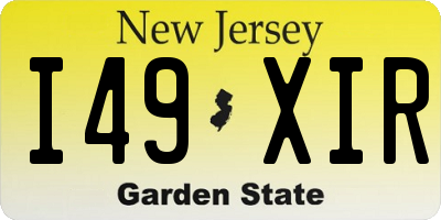 NJ license plate I49XIR