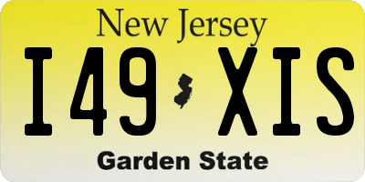 NJ license plate I49XIS