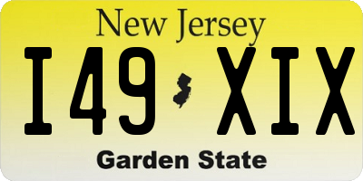 NJ license plate I49XIX