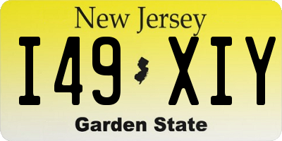 NJ license plate I49XIY