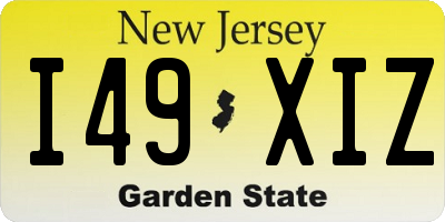 NJ license plate I49XIZ