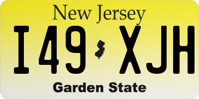 NJ license plate I49XJH