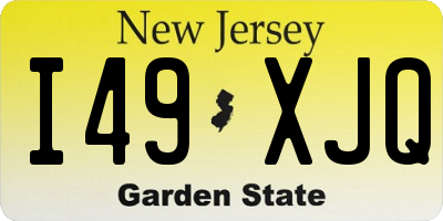 NJ license plate I49XJQ