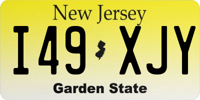 NJ license plate I49XJY