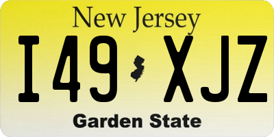 NJ license plate I49XJZ