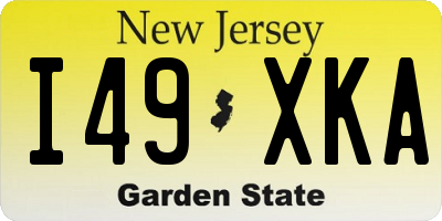 NJ license plate I49XKA
