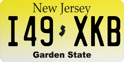 NJ license plate I49XKB