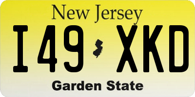 NJ license plate I49XKD