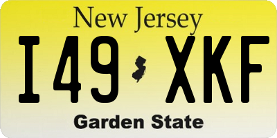 NJ license plate I49XKF