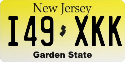 NJ license plate I49XKK