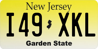 NJ license plate I49XKL