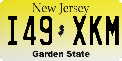 NJ license plate I49XKM