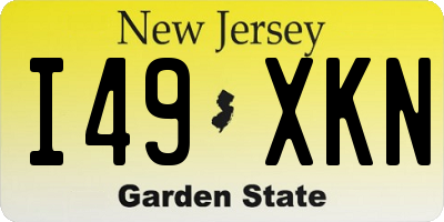 NJ license plate I49XKN