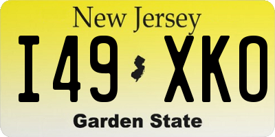 NJ license plate I49XKO