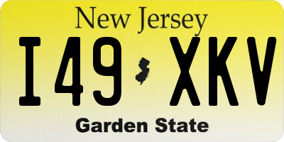 NJ license plate I49XKV