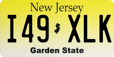 NJ license plate I49XLK