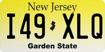 NJ license plate I49XLQ